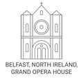 North Ireland, Belfast, Grand Opera House travel landmark vector illustration