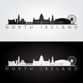 North Ireland skyline and landmarks silhouette