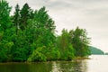 North Karelia lake, Russian wild nature. Forest growing Royalty Free Stock Photo