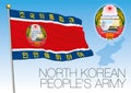 North Korea Army flag and coat of arms