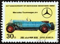NORTH KOREA - CIRCA 1986: A stamp printed in North Korea shows Mercedes Tourenwagen, 1914, circa 1986.