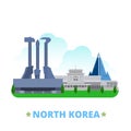 North Korea country design template Flat cartoon s