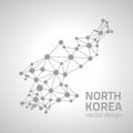 North Korea dot grey vector outline map