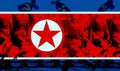 North Korea flag and  Nuclear missiles and bomb Royalty Free Stock Photo