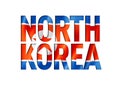 North korea flag text font