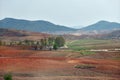 North Korea countryside landscape Royalty Free Stock Photo