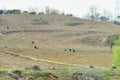 North Korea countryside landscape Royalty Free Stock Photo