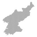 North Korea map country abstract silhouette of wavy black repeat