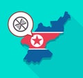 North Korea map with a DNA sign in a not allowed signal