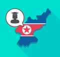 North Korea map with a female graduated student