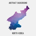 North Korea map in geometric polygonal,mosaic style.