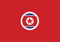 North Korea national flag circle shape