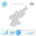North Korea People Icon Map. Stylized Vector Silhouette of North Korea. Population Growth and Aging Infographics Royalty Free Stock Photo