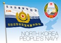 North Korea People`s Navy flag Royalty Free Stock Photo