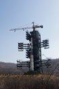 North Korea. Rocket in the site before launch