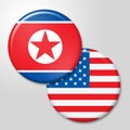 North Korea And United Conflict Flag 3d Illustration
