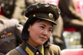 North Korean army woman in Pyongyan Royalty Free Stock Photo