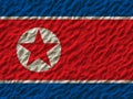 North Korean flag on the wall. Royalty Free Stock Photo