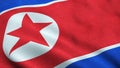 North korean flag waving in the wind isolated North korea