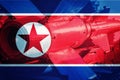 North Korean ICBM missile. Nuclear bomb, Nuclear test. Royalty Free Stock Photo