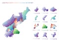 North Korean low poly regions.