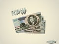 North korean money paper vector design