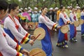 North Korean Pyongyang folk dancers Royalty Free Stock Photo