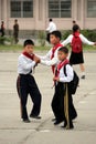 North Korean school kids on Schoolyard