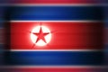 North Korean scratched blurred Flag. 3d illustration