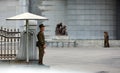 Pyongyang, North Korea-October 12,2017:North Korean soldier is on duty