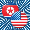 North Korean And USA Nuclear Conflict 3d Illustration