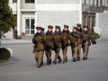 North Korean war woman squad in Pyongyan