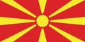 North Macedonia flag, official colors and proportion correctly. Republic of North Macedonia flag. Vector illustration. EPS10. Royalty Free Stock Photo