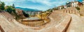 North macedonia. Ohrid. Different buildings and houses with red roofs on hill Royalty Free Stock Photo