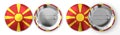 North Macedonia - round badges with country flag on white background