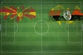 North Macedonia vs Uganda Soccer Match, national colors, national flags, soccer field, football game, Copy space