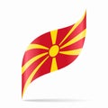 North Macedonian flag wavy abstract background. Vector illustration