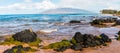 North Maui and Exposed Lava on The Beach of Kamole Beach Park II