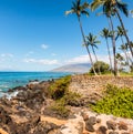 North Maui and Exposed Lava at The End of Charley Young Beach Royalty Free Stock Photo