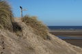 North Norfolk coastal footpath, beach scene. Royalty Free Stock Photo