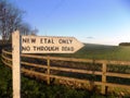 North Northumberland, New Etal, sign, England.