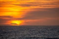 North Pacific Ocean sunset from Yachats, Oregon in late August Royalty Free Stock Photo