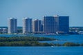 Water Club North Palm Beach Condominium and Old Port Cove Marina North Basin view from Singer Island, Florida Royalty Free Stock Photo