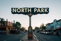 North Park sign at sunset, in San Diego, California Royalty Free Stock Photo