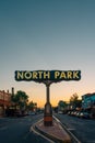 North Park sign at sunset, in San Diego, California Royalty Free Stock Photo