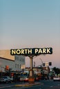 North Park sign at sunset, in San Diego, California Royalty Free Stock Photo