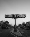 North Park sign at sunset, in San Diego, California