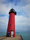 North Pier Head Lighthouse Kenosha Wisconsin Royalty Free Stock Photo