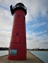 North Pier Head Lighthouse Kenosha Wisconsin Royalty Free Stock Photo