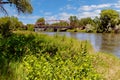 Old Iron Army Bridge on the North Platte River, Fort Laramie Historic Site in South Eastern Wyoming. Royalty Free Stock Photo